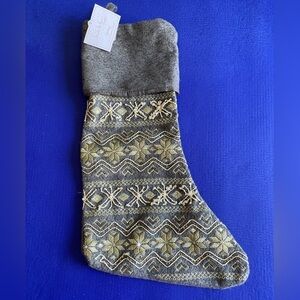 Nicole Miller Gray Christmas Stocking NWT